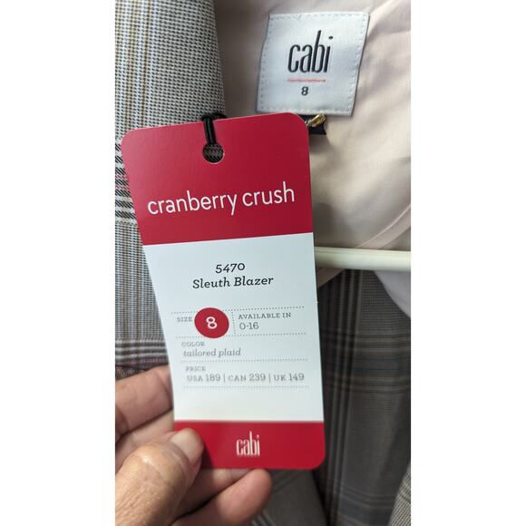 Cabi gray plaid sleuth career Blazer jacket size 8 - Picture 10 of 12